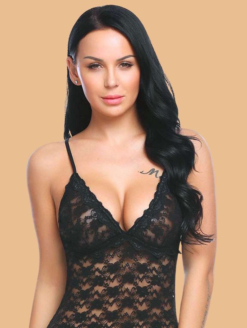 women solid black nylon camisole - 22451658 -  Standard Image - 1