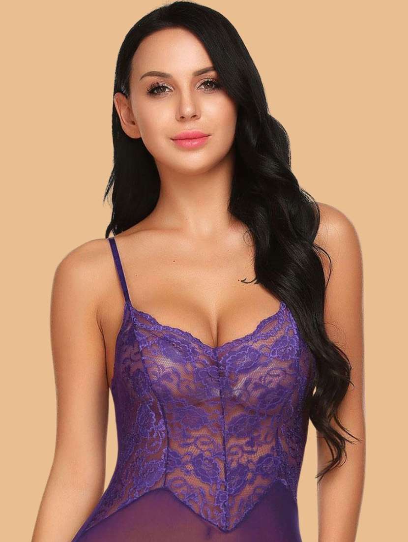 women solid purple nylon camisole - 22451686 -  Standard Image - 1