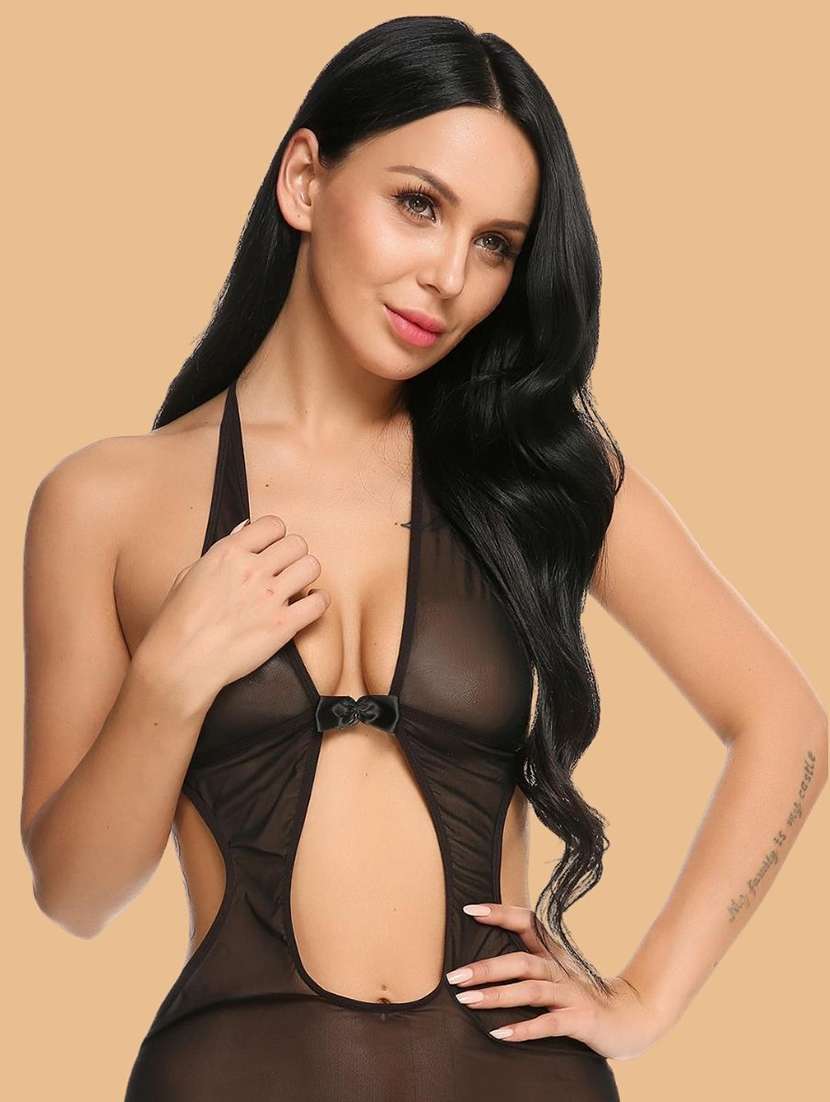 women solid black nylon camisole - 22451692 -  Standard Image - 1