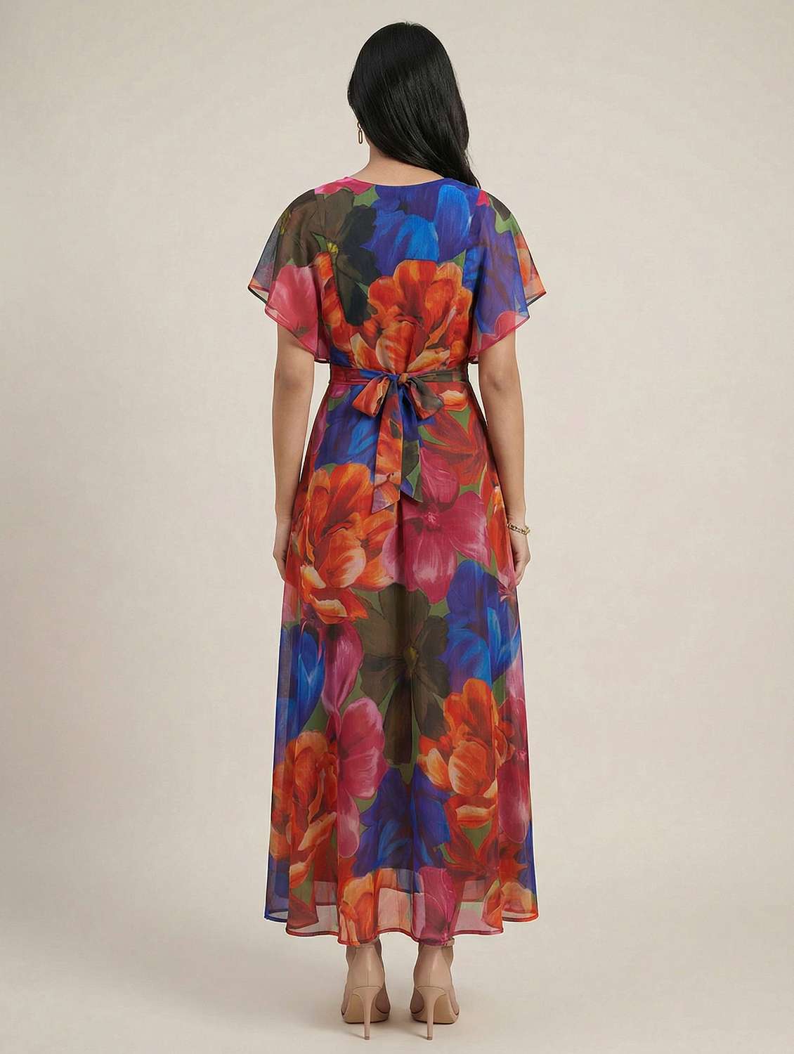 woemn floral round neck a-line dress - 22451709 -  Standard Image - 4