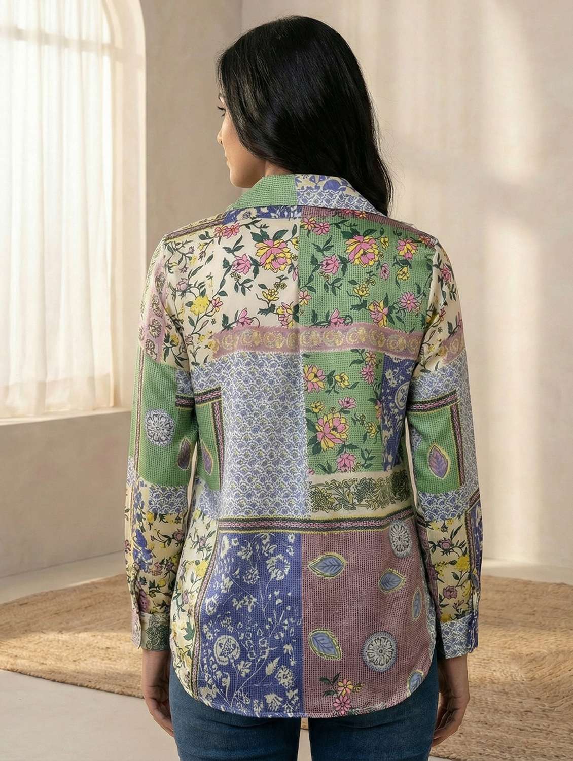women printed long sleeve regular fit shirt - 22451712 -  Standard Image - 4