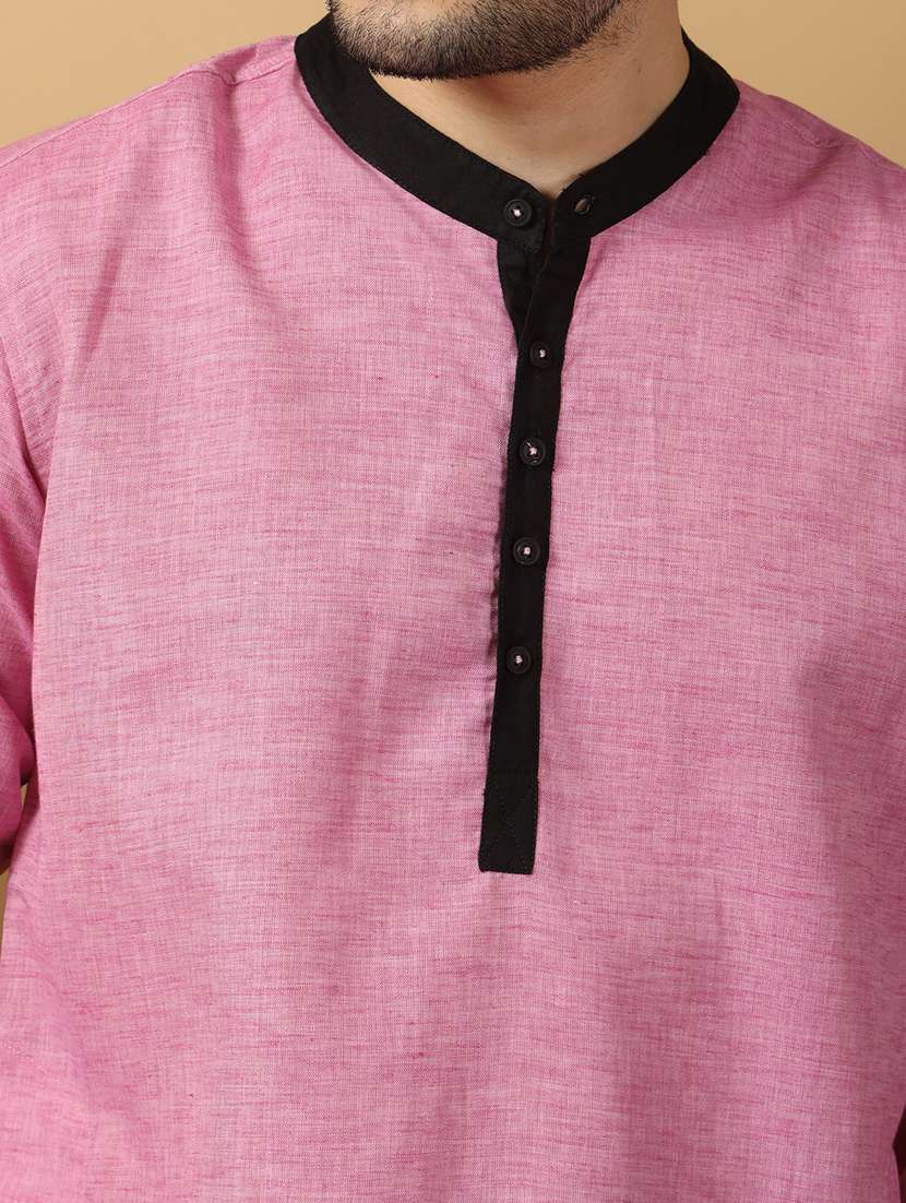 men solid mandarin neck long kurta - 22451761 -  Standard Image - 1