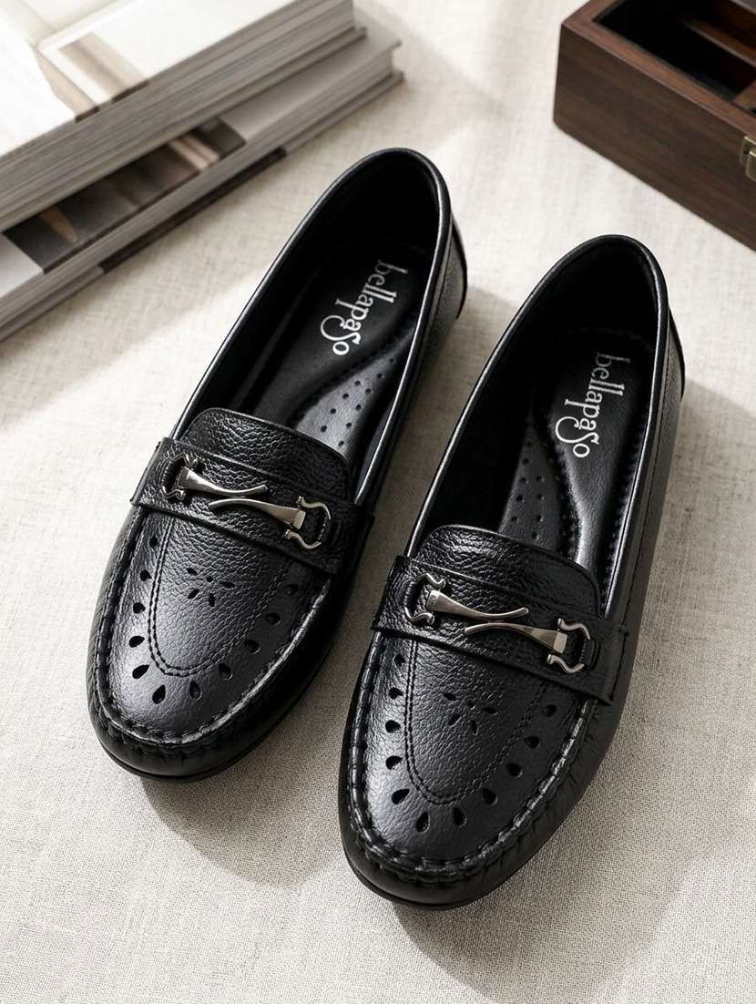 women black slip on loafer
