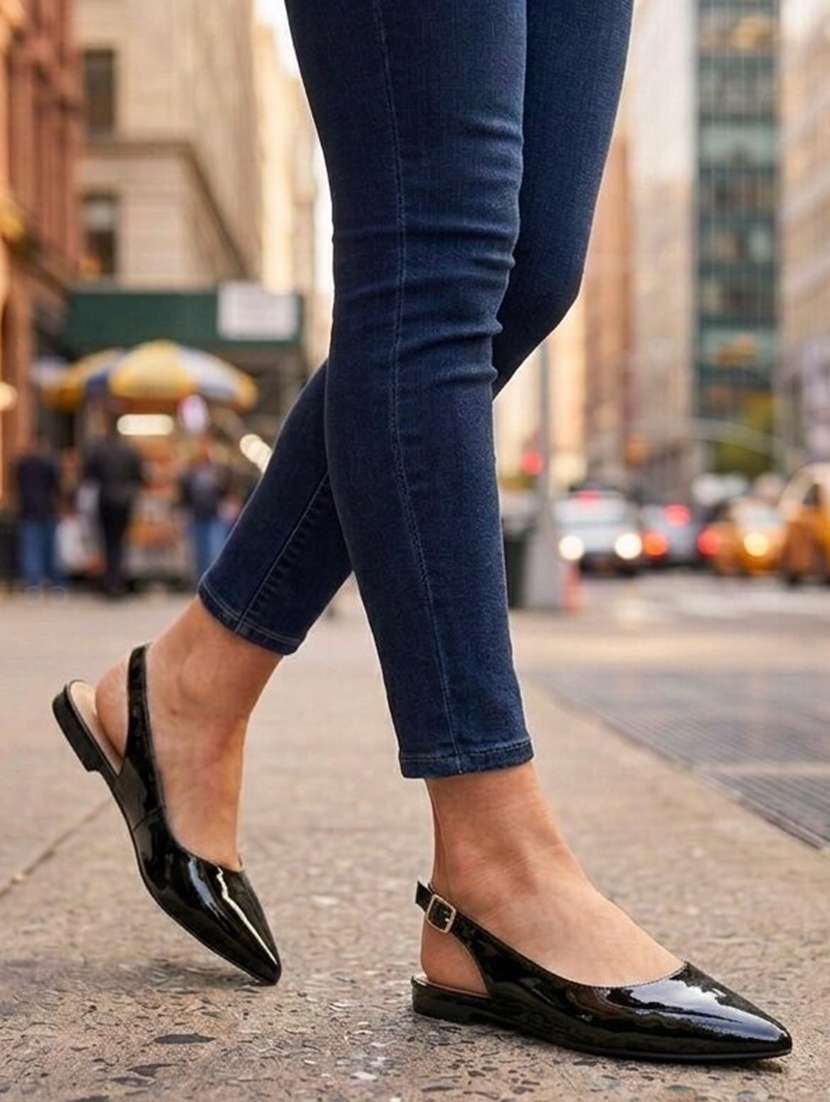 Women Black Back Strap Mule - 22451839 -  Standard Image - 1