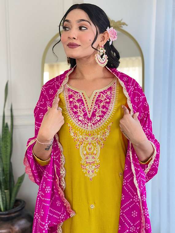 women yellow kurta pant set - 22451851 -  Standard Image - 1