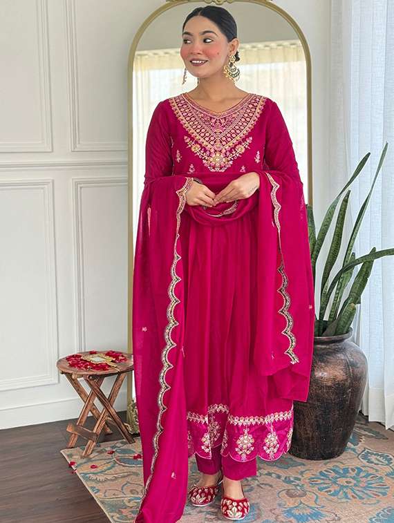 women pink self design  kurta pant set - 22451857 -  Standard Image - 6