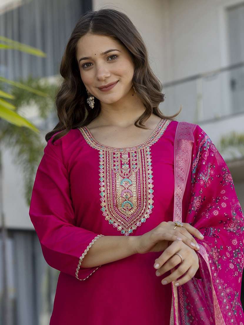 women pink kurta pant set - 22451889 -  Standard Image - 1