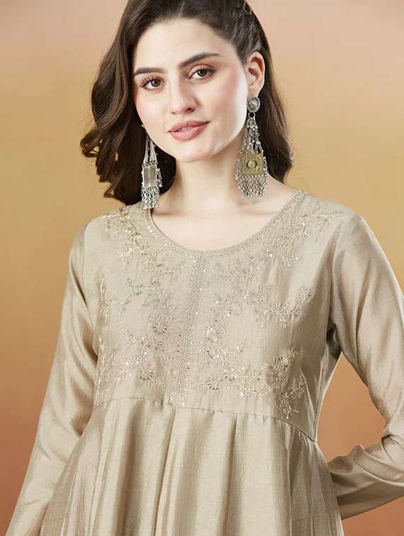 women cream kurta pant set - 22451898 -  Standard Image - 1