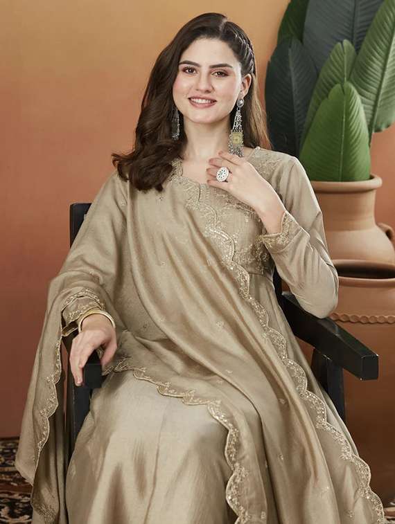 women cream kurta pant set - 22451898 -  Standard Image - 6