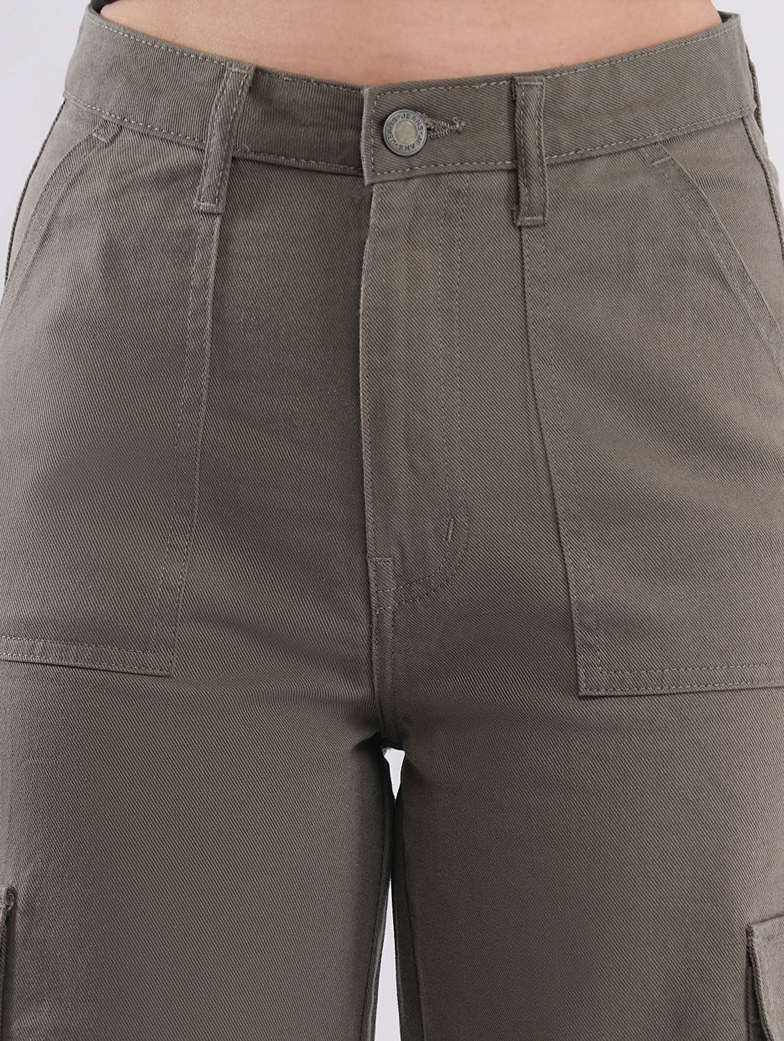women solid high rise cargo - 22451907 -  Standard Image - 1
