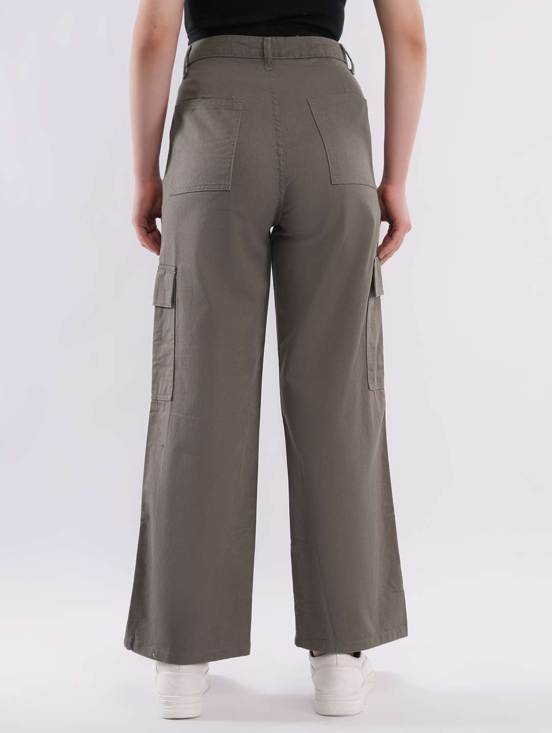 women solid high rise cargo - 22451907 -  Standard Image - 4