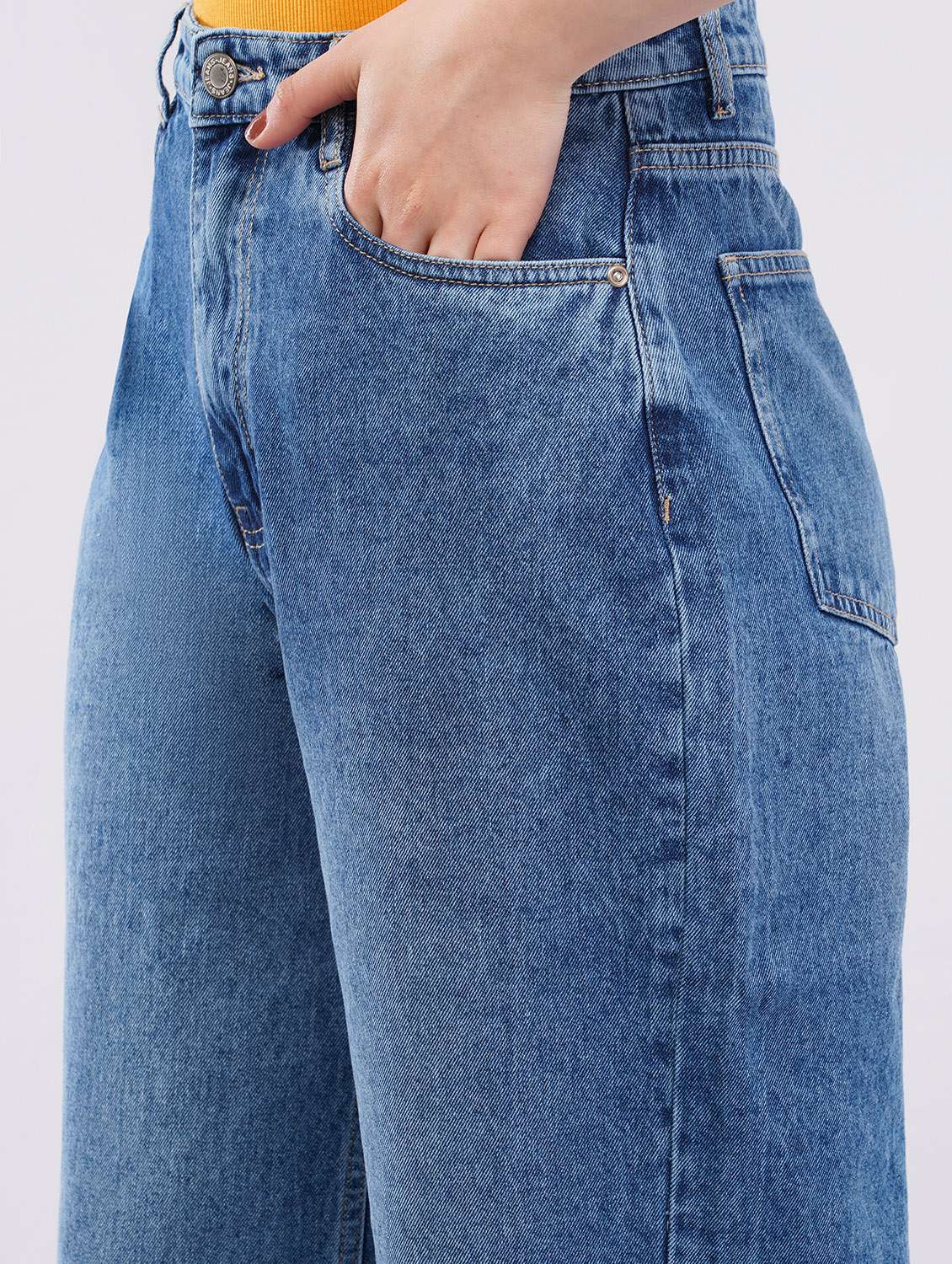 women solid high rise straight jean - 22451909 -  Standard Image - 1