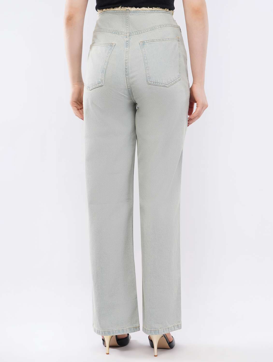 women solid high rise straight jean - 22451911 -  Standard Image - 4
