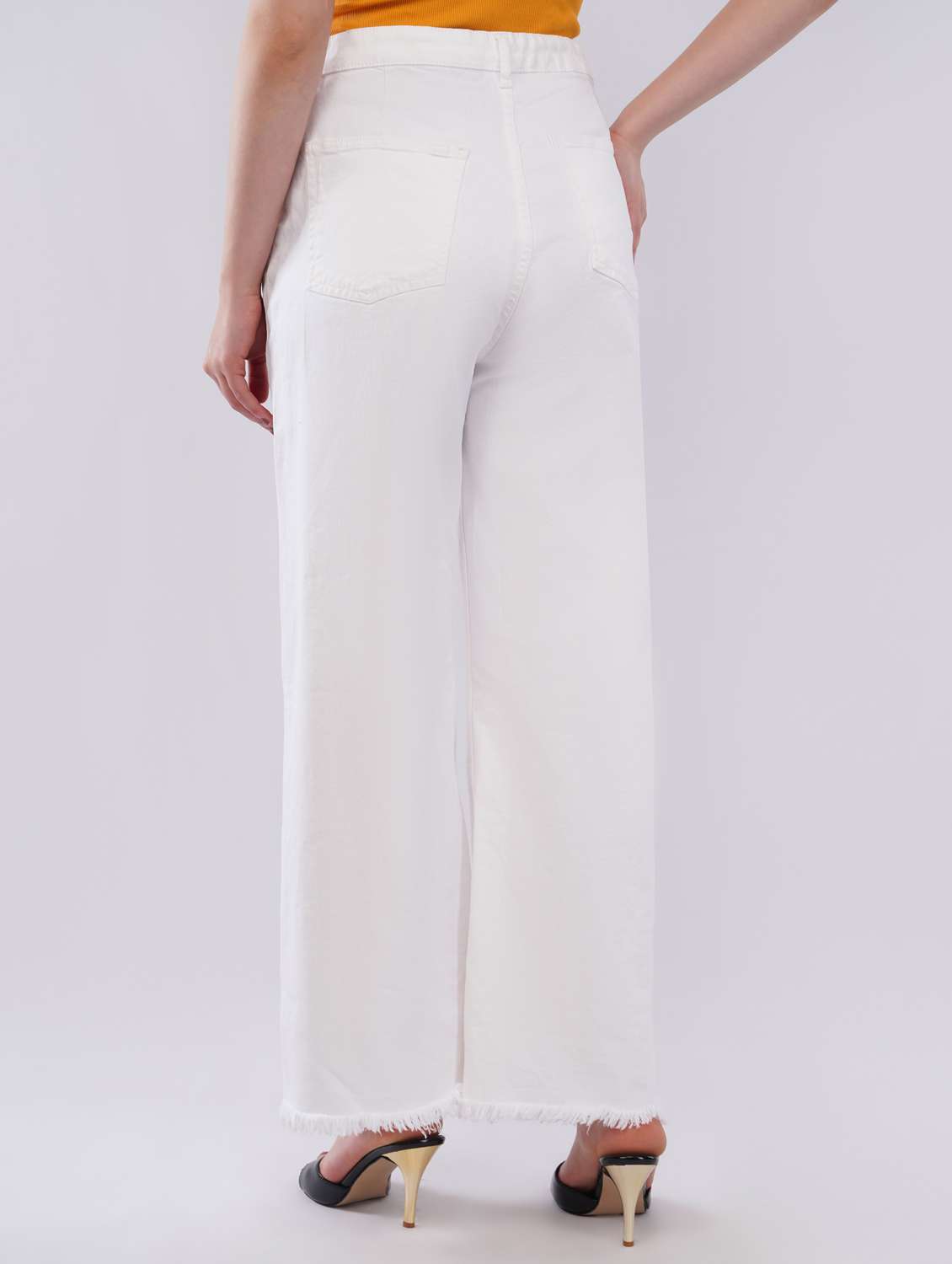 women solid high rise wide leg jean - 22451912 -  Standard Image - 4