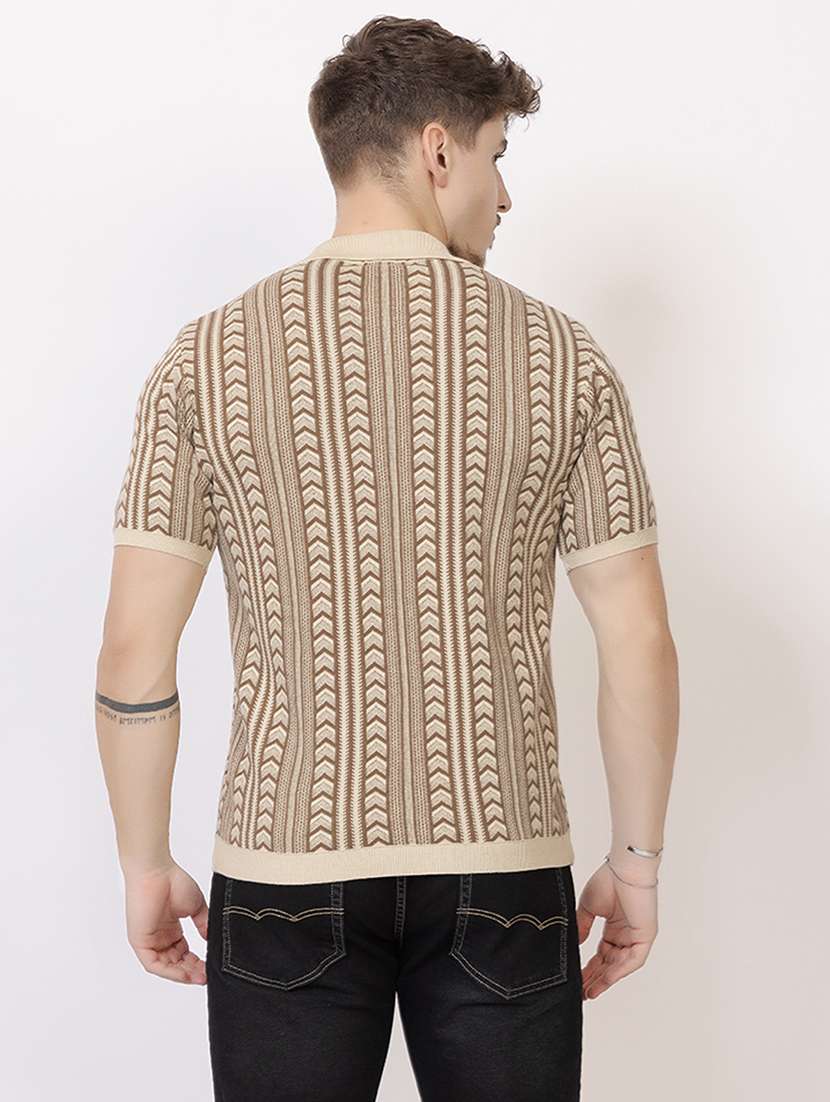 men beige cotton plain t-shirt - 22451938 -  Standard Image - 4