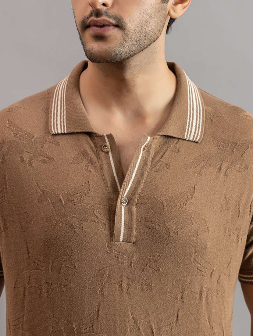 men brown cotton plain t-shirt - 22451960 -  Standard Image - 1