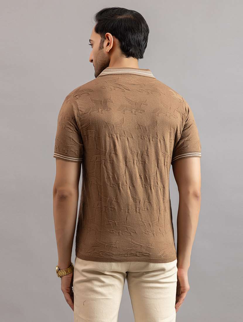 men brown cotton plain t-shirt - 22451960 -  Standard Image - 4