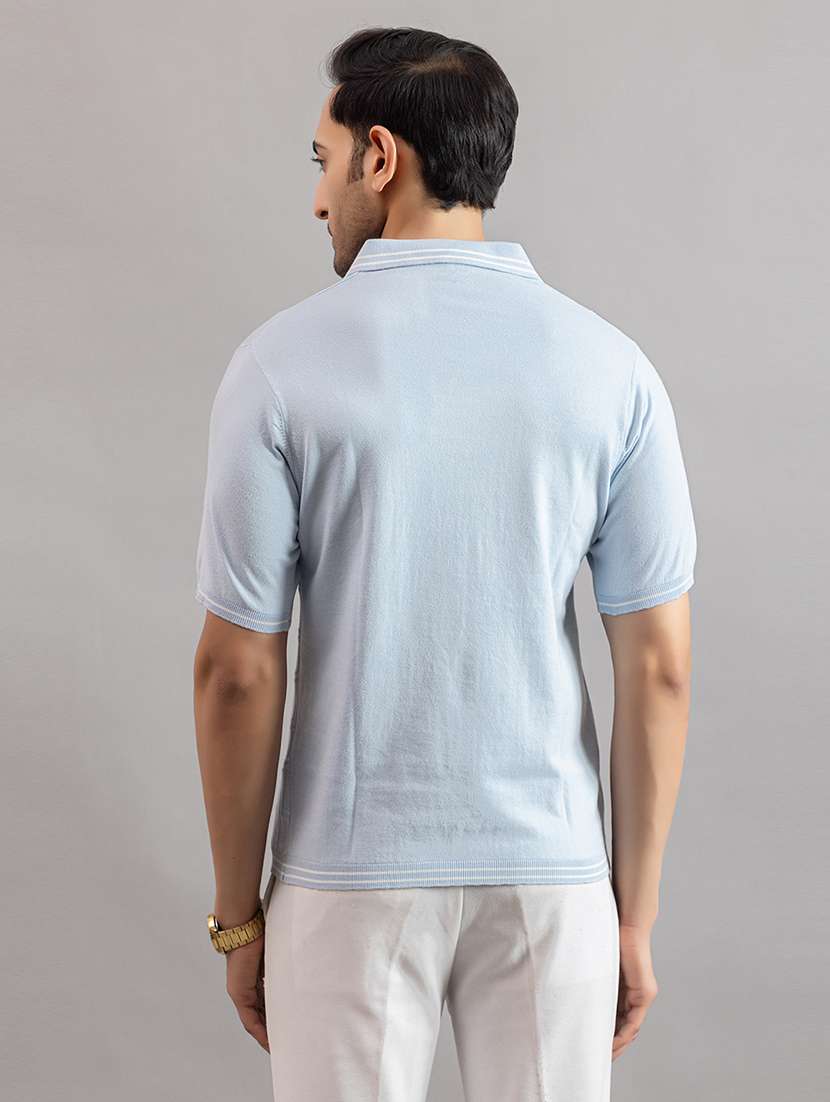 men blue cotton plain t-shirt - 22451964 -  Standard Image - 4