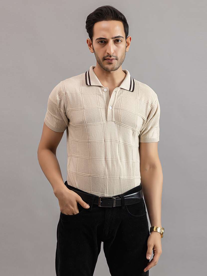 men cream cotton plain t-shirt - 22451974 -  Standard Image - 6