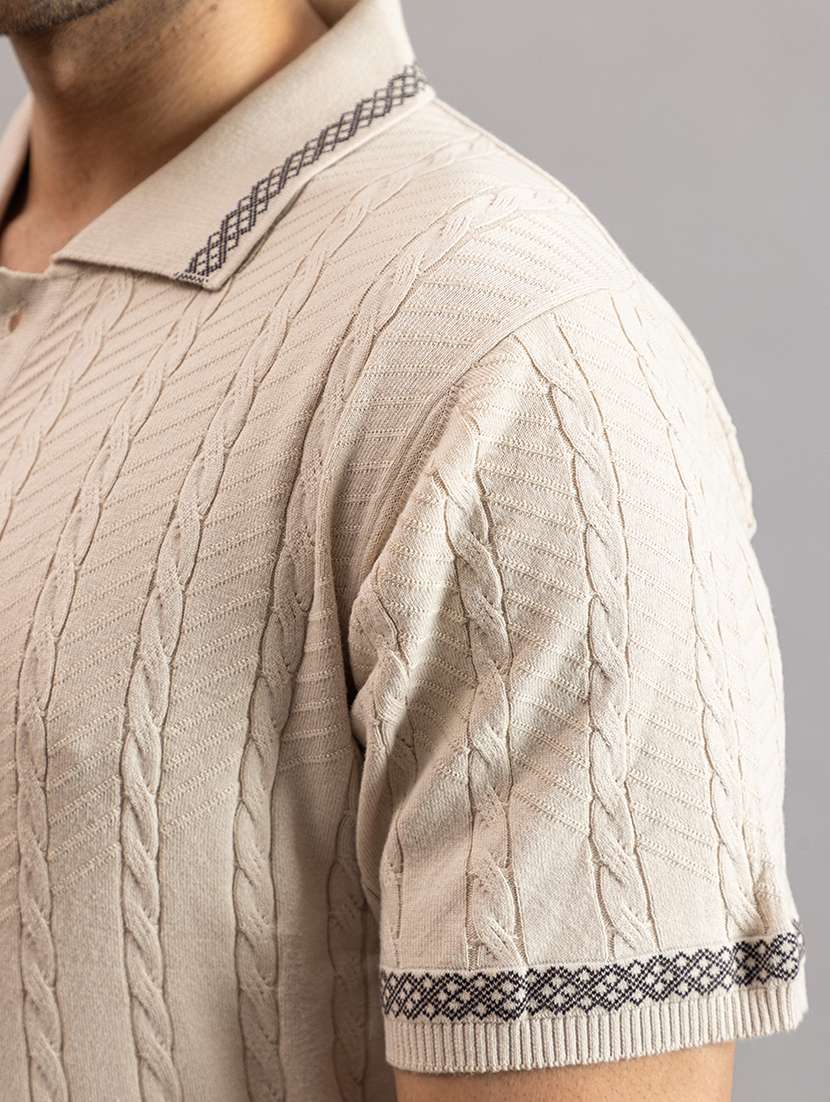 men cream cotton plain t-shirt - 22451974 -  Standard Image - 9