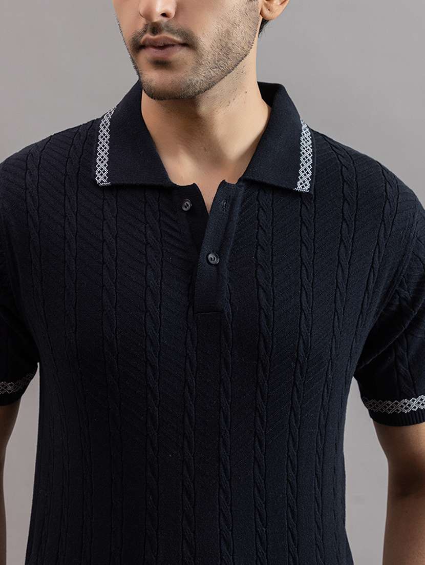 men navy blue cotton plain t-shirt - 22451976 -  Standard Image - 1