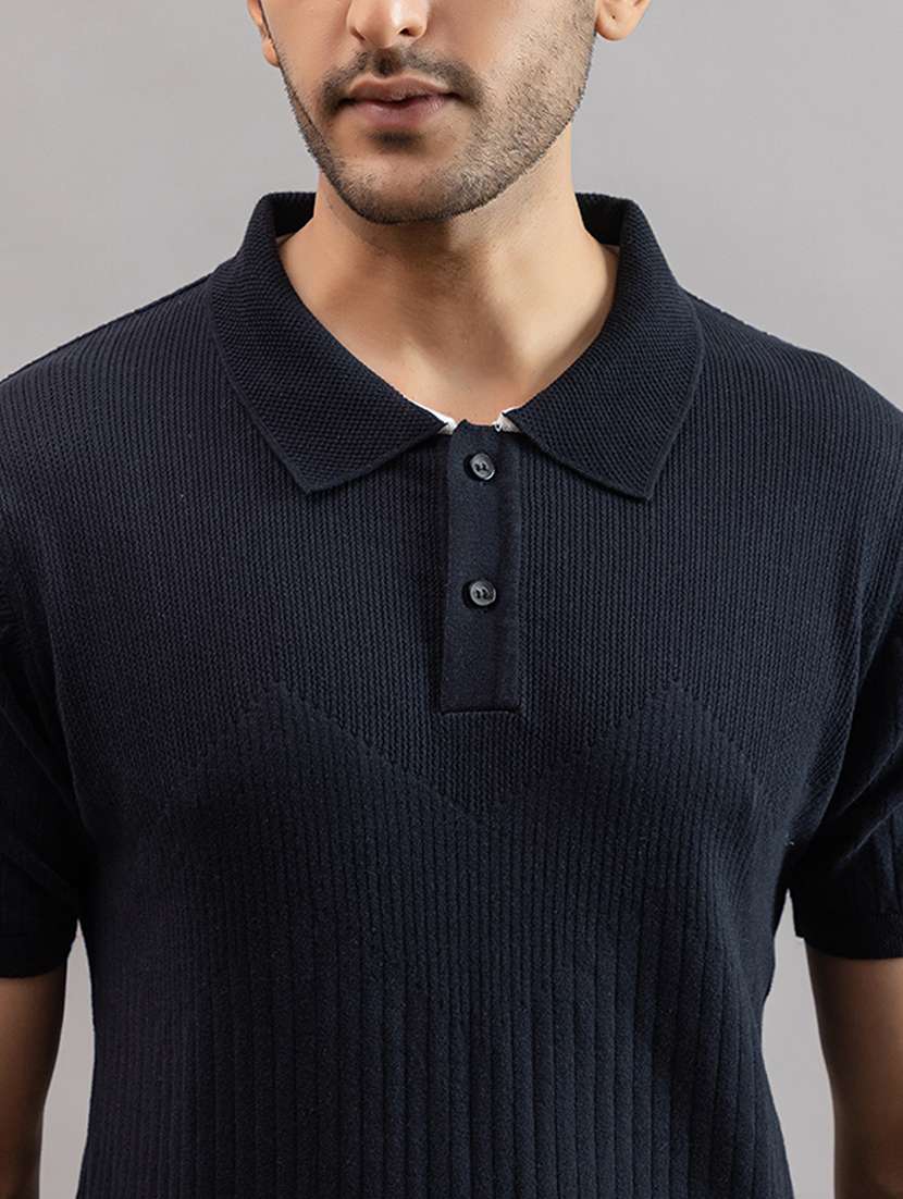 men navy blue cotton plain t-shirt - 22451984 -  Standard Image - 1