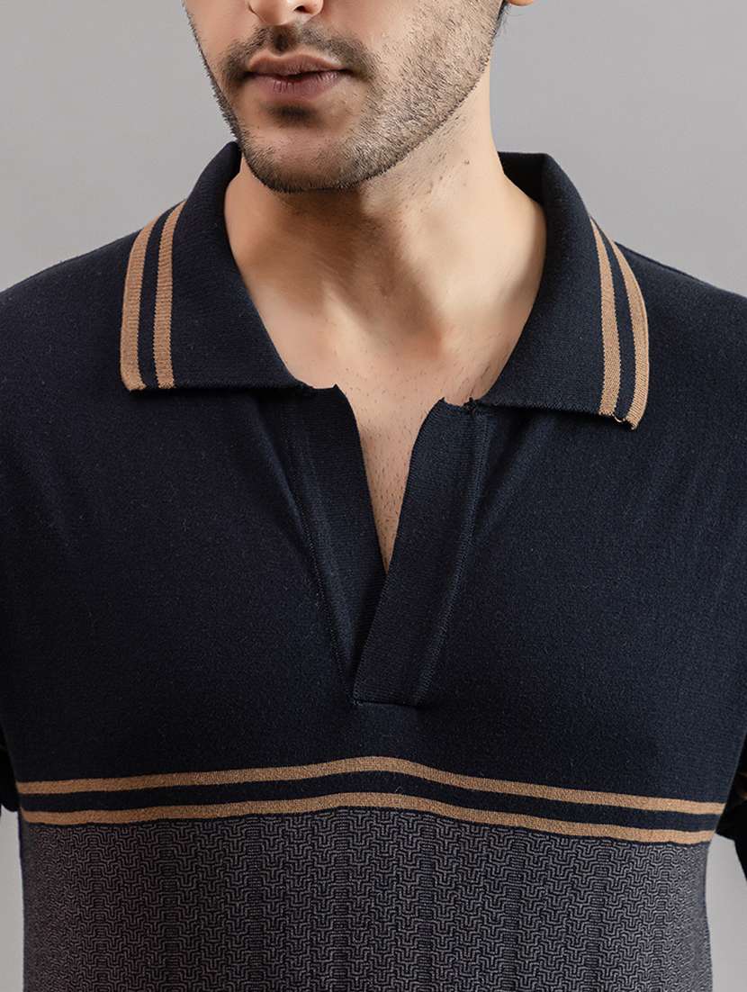 men navy blue cotton plain t-shirt - 22451988 -  Standard Image - 1