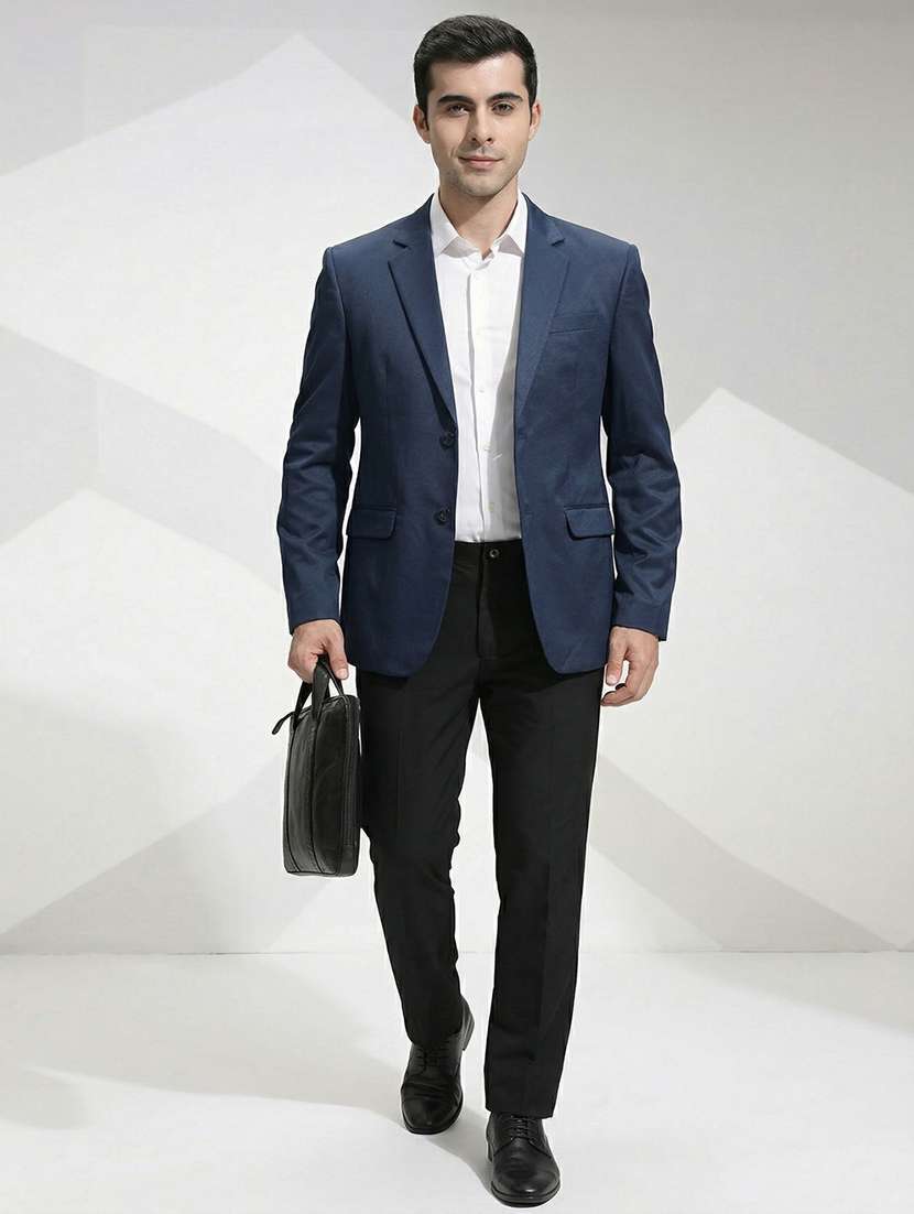 men solid lapel collar single breasted blazer - 22451997 -  Standard Image - 4