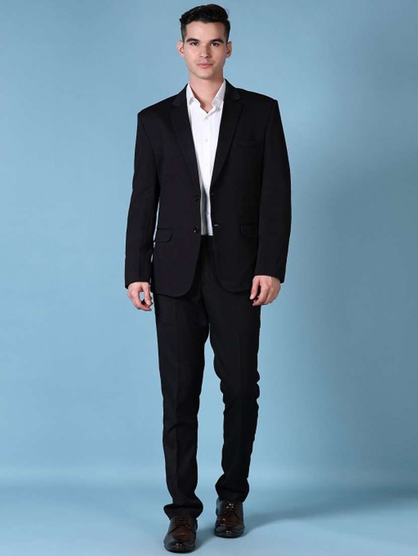 men solid lapel collar single breasted blazer - 22451998 -  Standard Image - 4