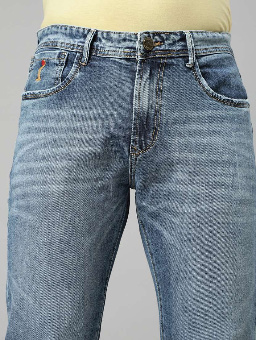 men washed mid rise full length tapered jeans - 22452027 -  Standard Image - 1