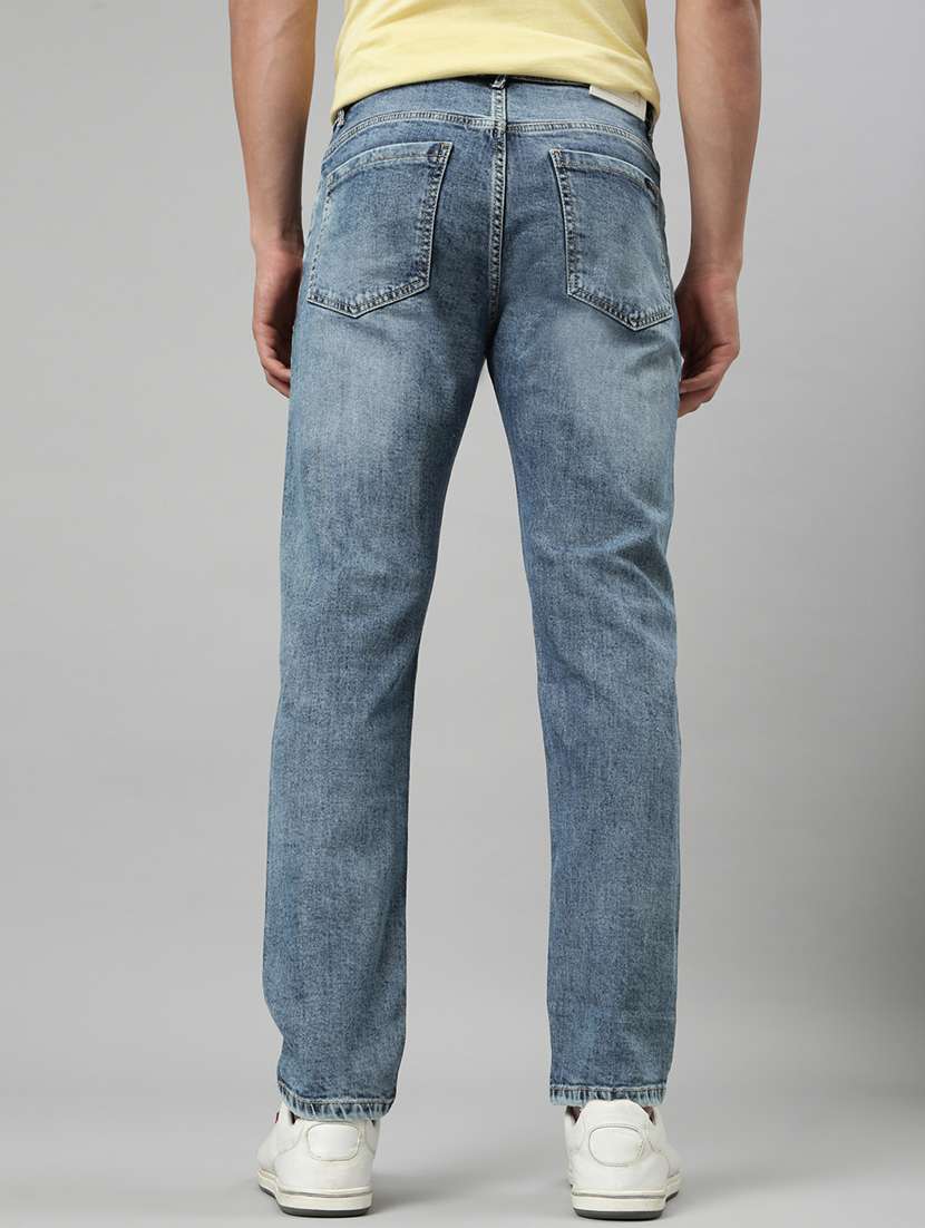 men washed mid rise full length tapered jeans - 22452027 -  Standard Image - 4