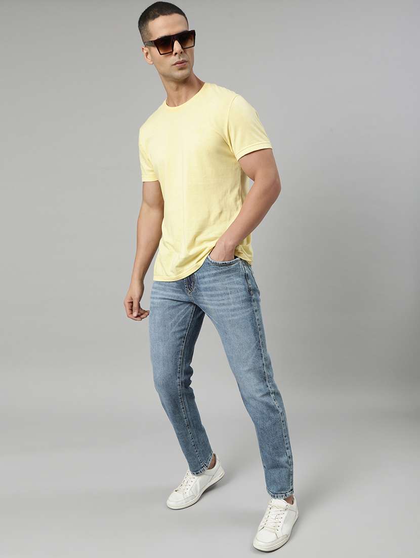 men washed mid rise full length tapered jeans - 22452027 -  Standard Image - 6