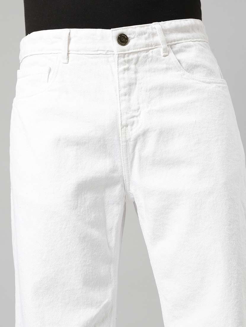 men plain mid rise full length straight jeans - 22452029 -  Standard Image - 1
