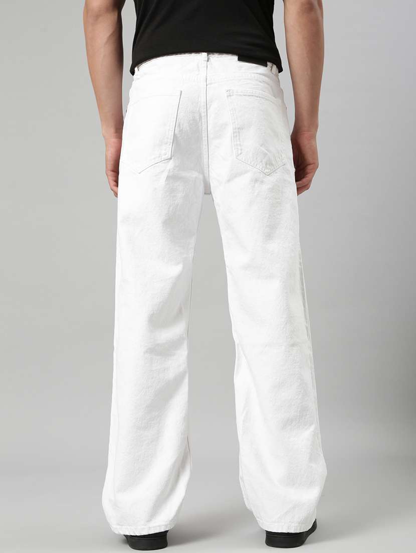 men plain mid rise full length straight jeans - 22452029 -  Standard Image - 4