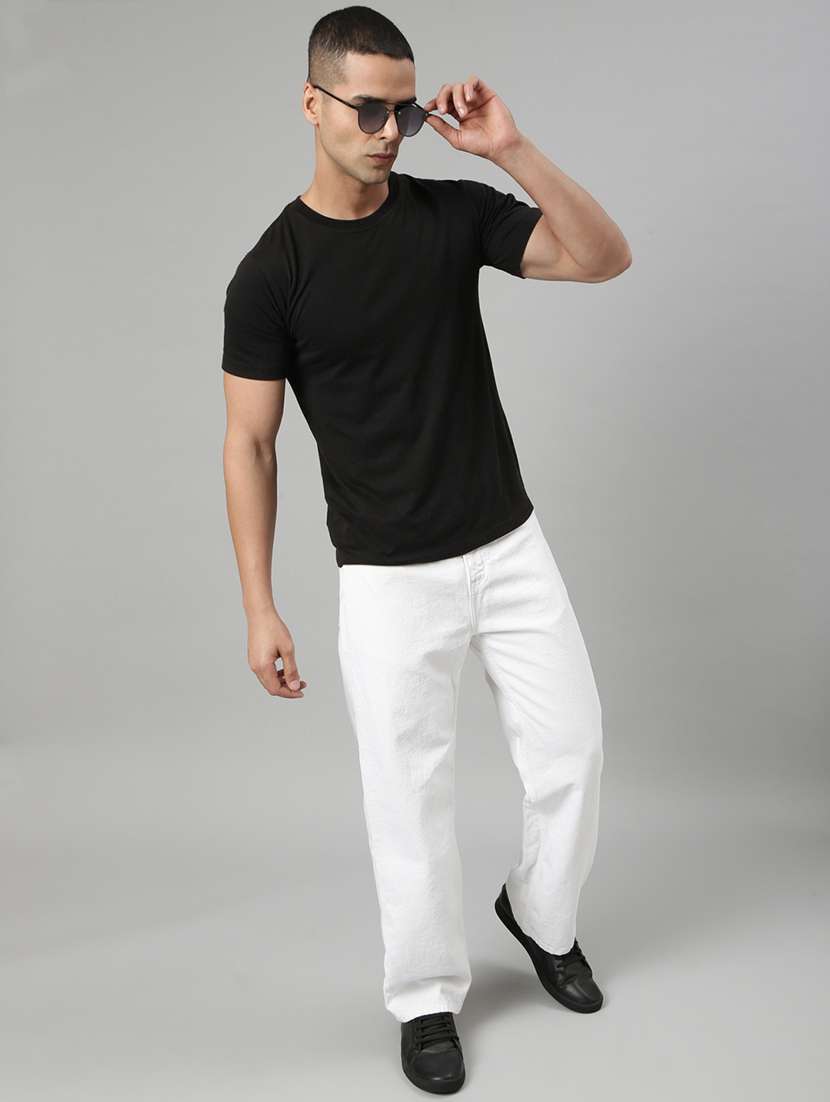 men plain mid rise full length straight jeans - 22452029 -  Standard Image - 6