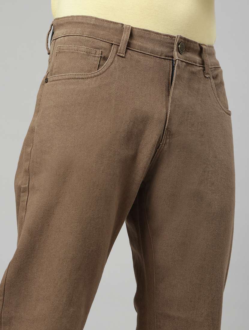 men plain mid rise full length tapered jeans - 22452030 -  Standard Image - 1