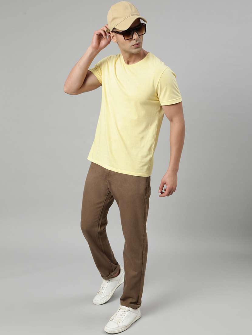 men plain mid rise full length tapered jeans - 22452030 -  Standard Image - 6