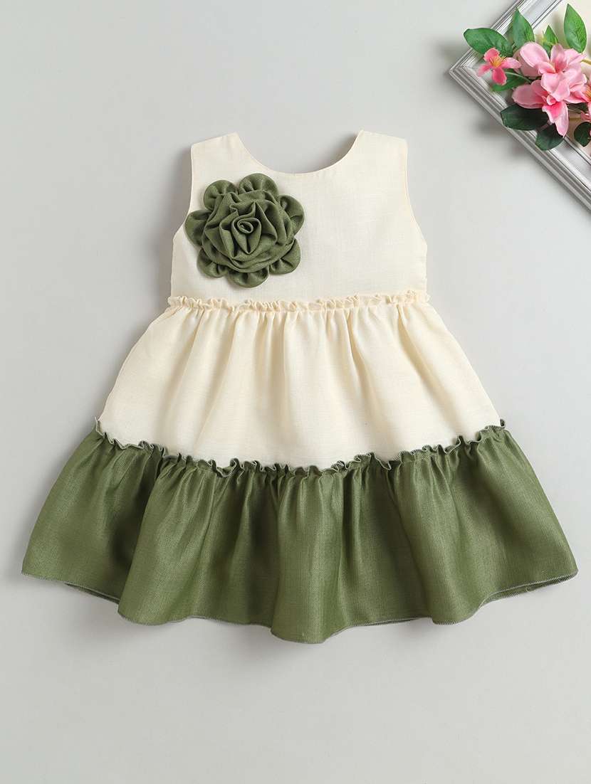 girl green polyester tiered dress dress - 22452052 -  Standard Image - 1