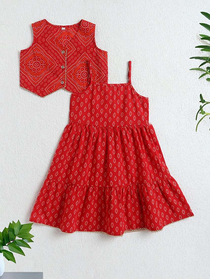 girl red stretch sequin fabric tiered dress dress - 22452059 -  Standard Image - 1