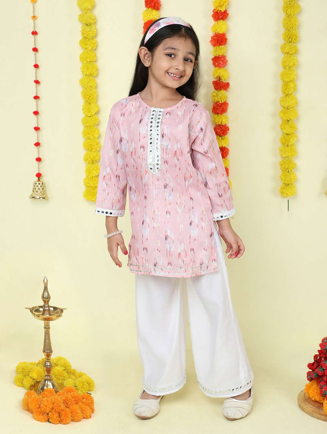 girls abstract pink cotton straight dress - 22452080 -  Standard Image - 1