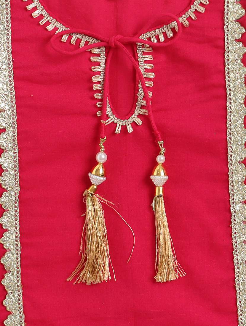 kids pink cotton kurta sharara set suit set - 22452090 -  Standard Image - 4