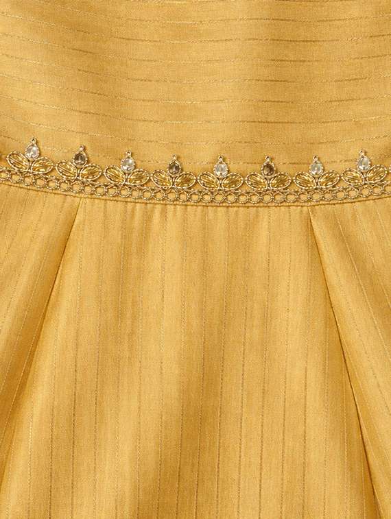 girls solid yellow polyester lehenga choli - 22452108 -  Standard Image - 4