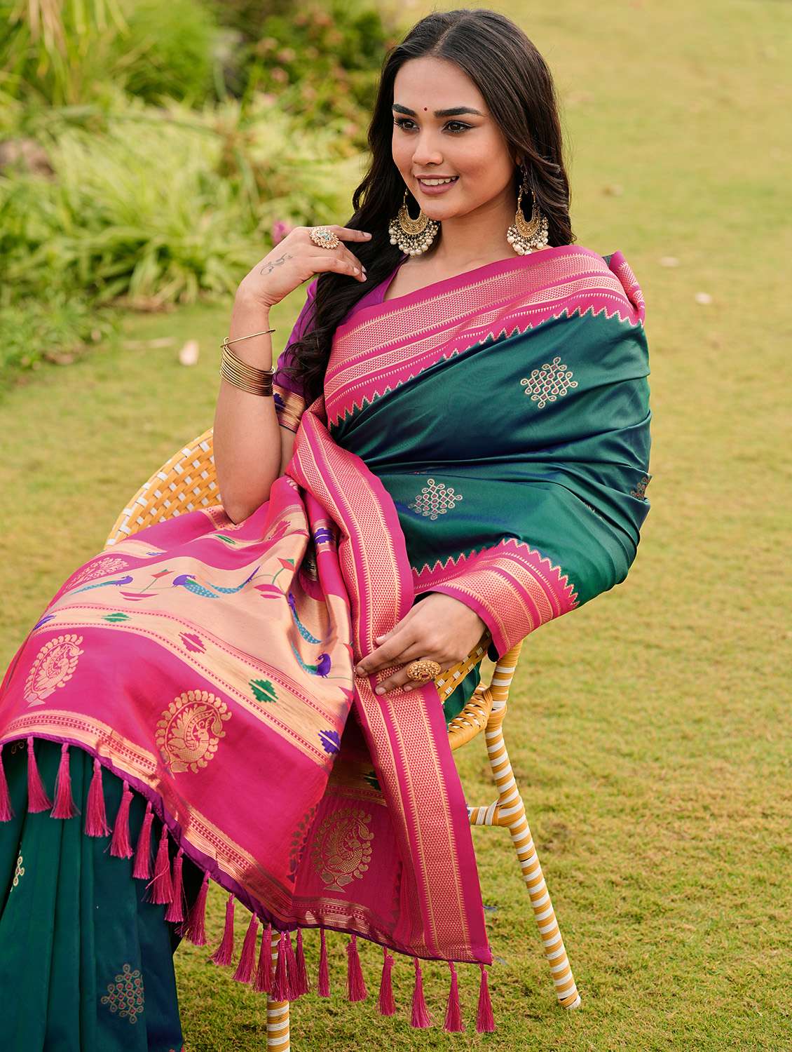 women self design paithani saree with blouse - 22452200 -  Standard Image - 1