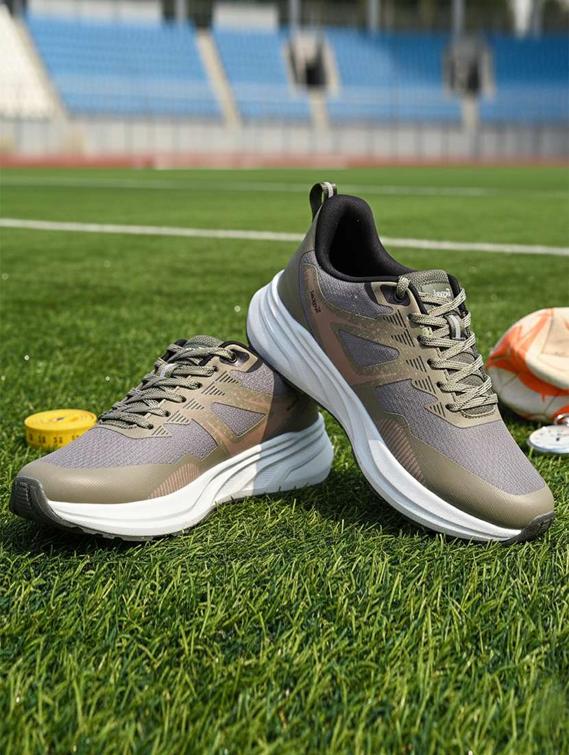 men color block lace up sport shoes