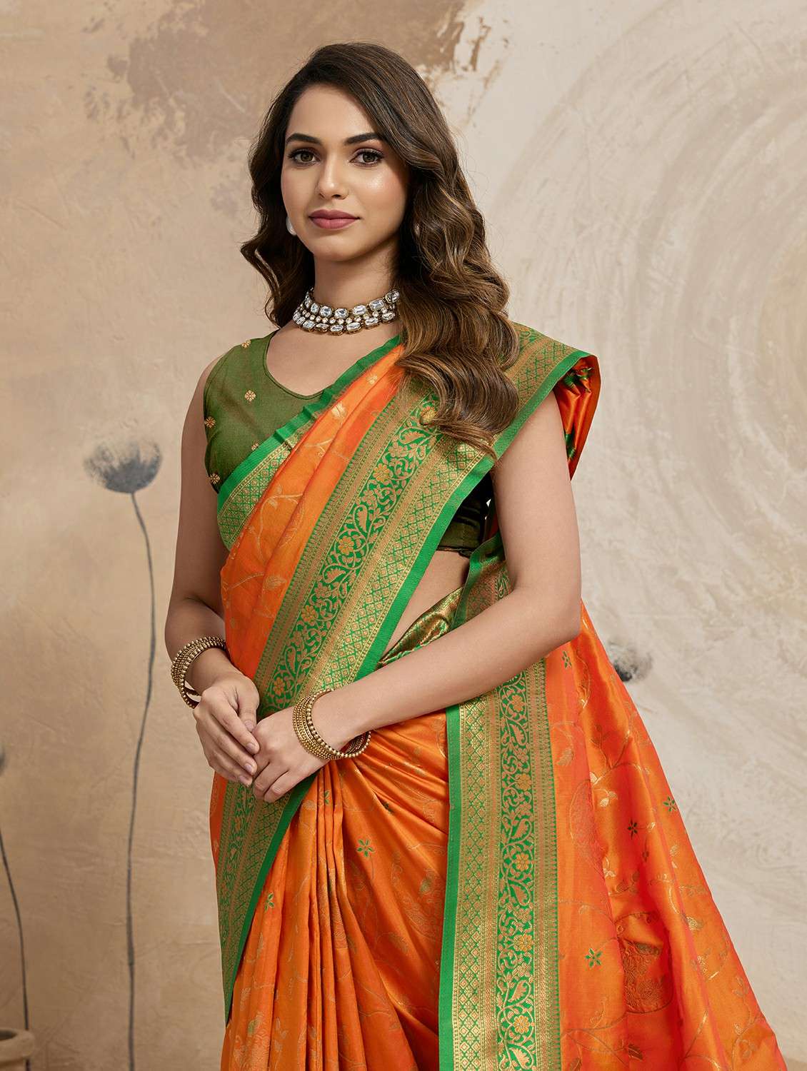 Women Self Design Banarasi Saree With Blouse - 22452274 -  Standard Image - 1