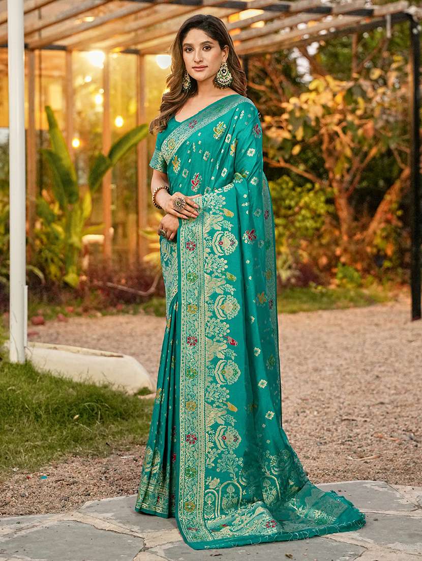women self design banarasi saree with blouse - 22452299 -  Standard Image - 4