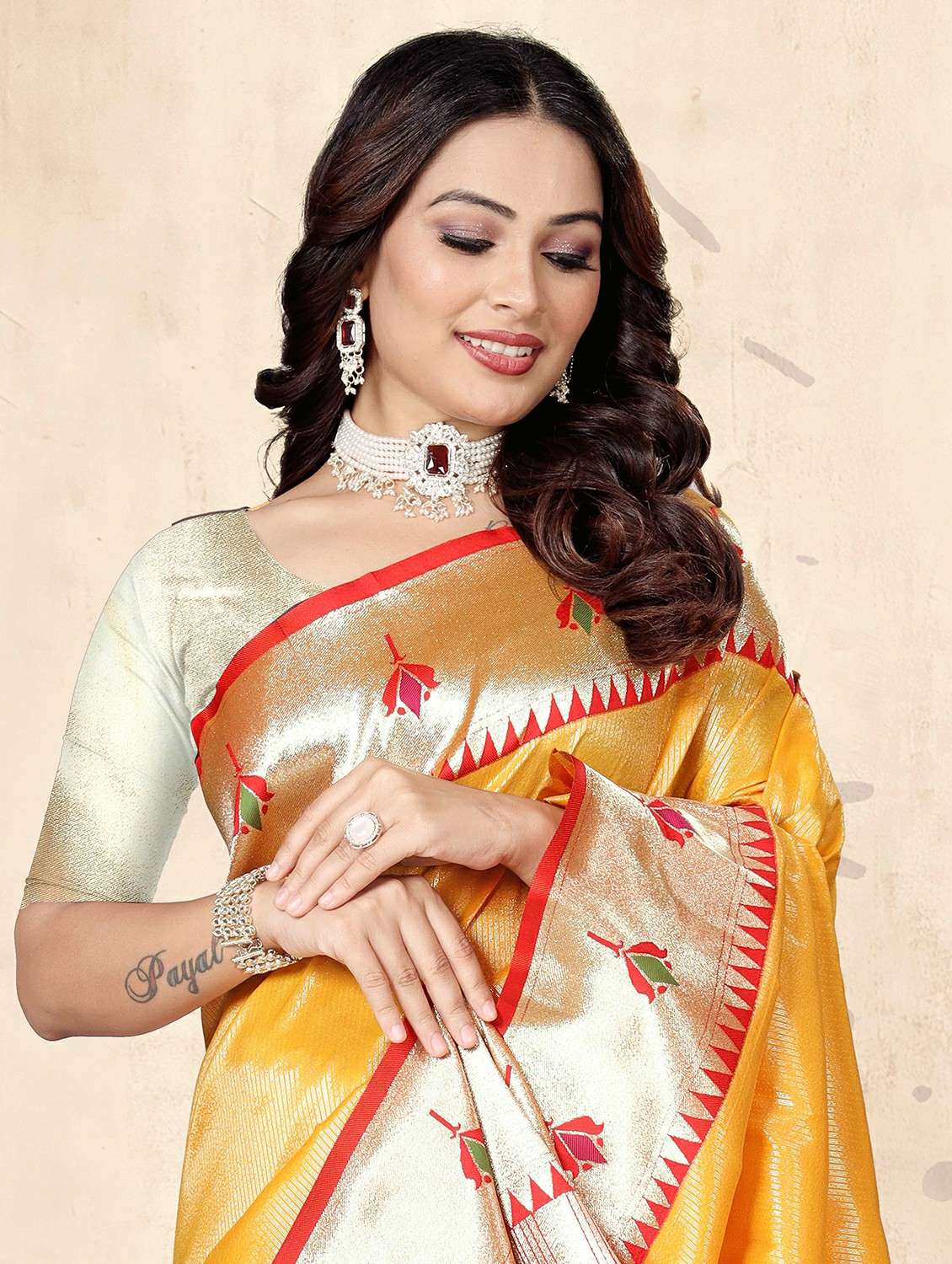 women self design paithani saree with blouse - 22452303 -  Standard Image - 1