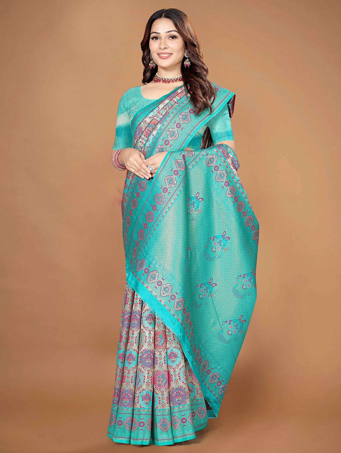 women self design kanjivaram saree with blouse - 22452325 -  Standard Image - 4