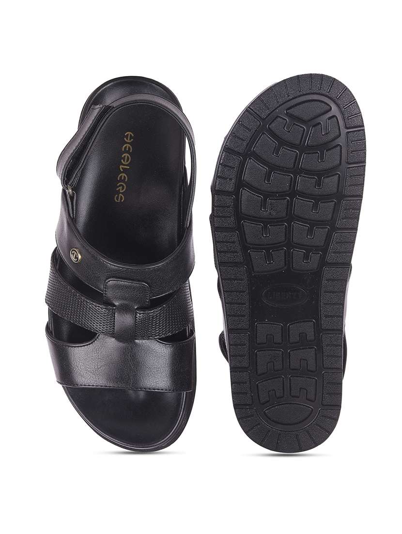 men solid back strap sandal - 22452332 -  Standard Image - 4