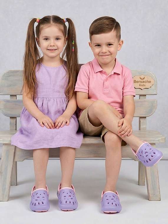 kids purple eva slippers & flip flop - 22452353 -  Standard Image - 1